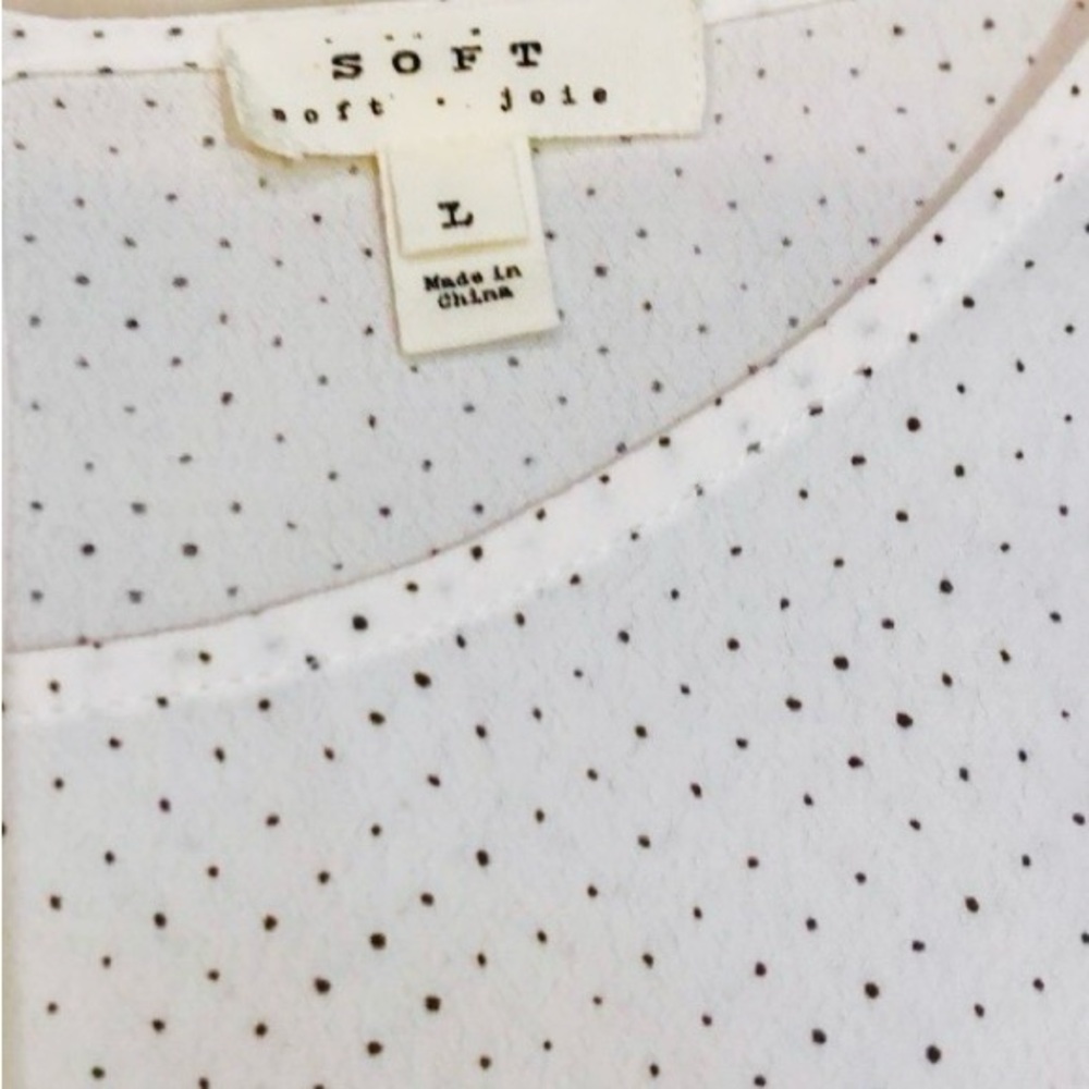 Soft JOIE Hanneli Porcelain Bronze Dot Rayon Top Large NWT - Picture 8 of 14